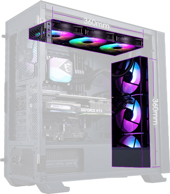 MSI MAG Vampiric 300R Pacific Blue, Glasfenster
