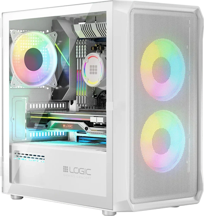 Logic Concept Portos ARGB Mini White, Glasfenster