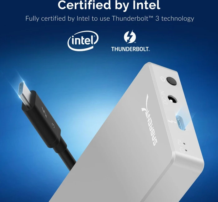 Sabrent Thunderbolt 3 to M.2 Dual NVMe SSD Tool-Free Enclosure, Thunderbolt 3 / USB-C 3.1