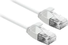 Roline / Secomp DataCenter Slim Patchkabel, Cat6a, U/UTP, RJ-45/RJ-45, 1m, weiß