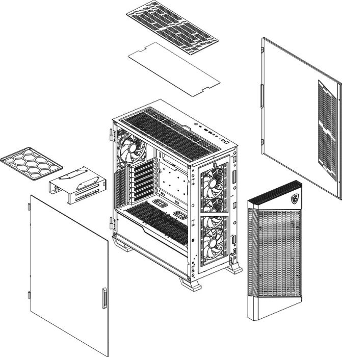 MSI MPG Velox 100P Airflow, Glasfenster