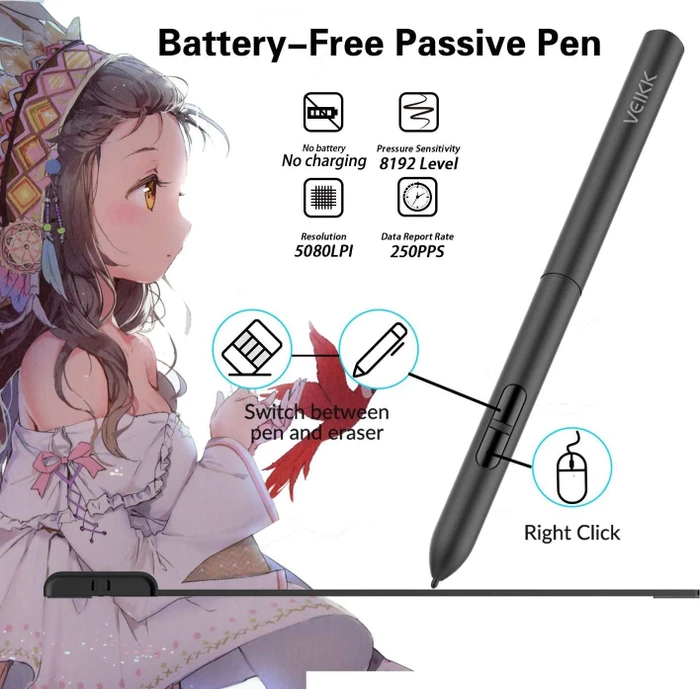 VEIKK S640 Pen Tablet, schwarz