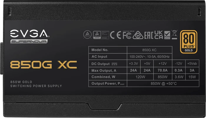 EVGA SuperNOVA 850G XC 850W, ATX 3.0