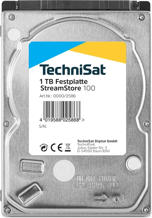 TechniSat Streamstore 100 1TB, 512e / 2.5" / SATA 3Gb/s
