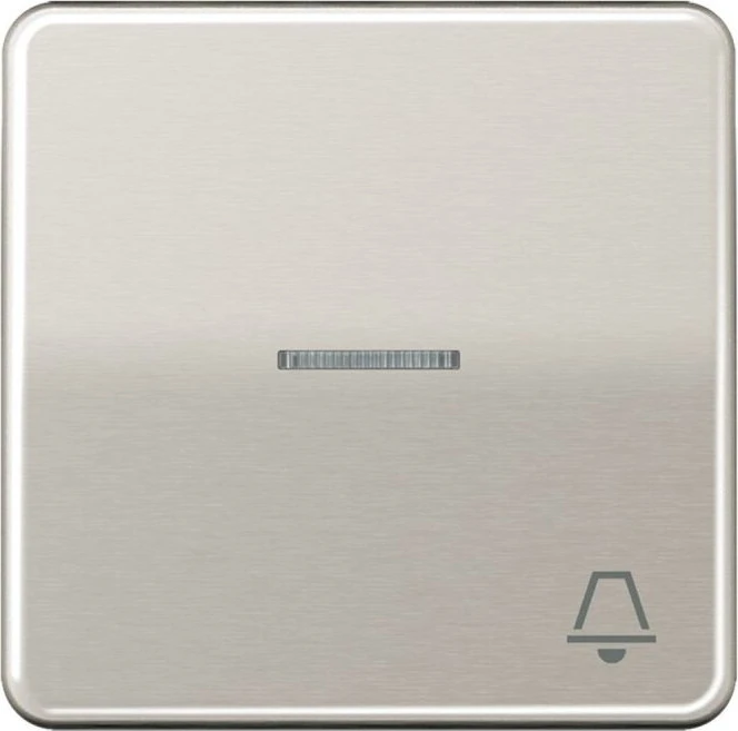 Jung Serie CD Wippe Metall mit Symbol "Klingel" und Lichtleiter, platin