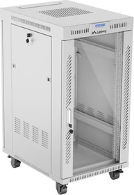 Lanberg 19" Rackschrank 22HE, LCD, freistehend, Flat Pack, V2, Glastür, IP20, RAL 7035, 800mm tief