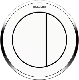 Geberit Typ 10 Fernbetätigung pneumatisch, für 2-Mengen-Spülung, Möbeldrücker, weiß/glanzverchromt