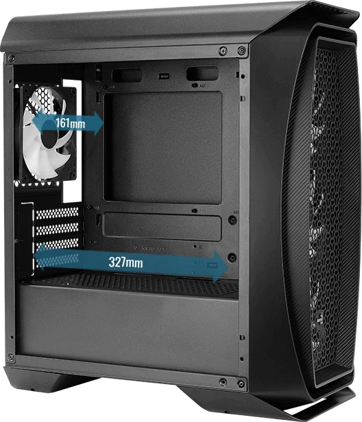 AeroCool Aero One Mini Frost, schwarz, Glasfenster