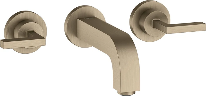 Hansgrohe Axor Citterio 3-Loch Waschbeckenarmatur mit Hebelgriffen 162mm brushed nickel