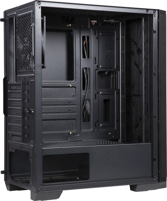 BitFenix Nova Mesh SE TG, schwarz, inkl. 2x Lüfter, Glasfenster