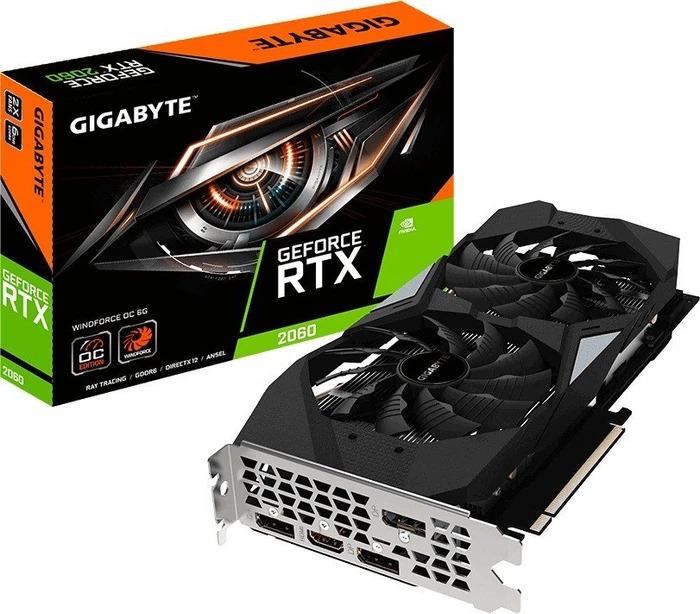 GIGABYTE GeForce RTX 2060 Windforce OC 6G (Rev. 1.0), 6GB GDDR6, HDMI, 3x DP