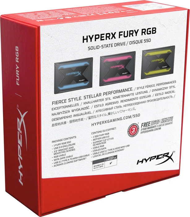 Kingston FURY RGB SSD - Kit 480GB, 2.5" / SATA 6Gb/s