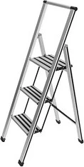 Wenko Aluminium Haushaltsleiter, 3 Stufen