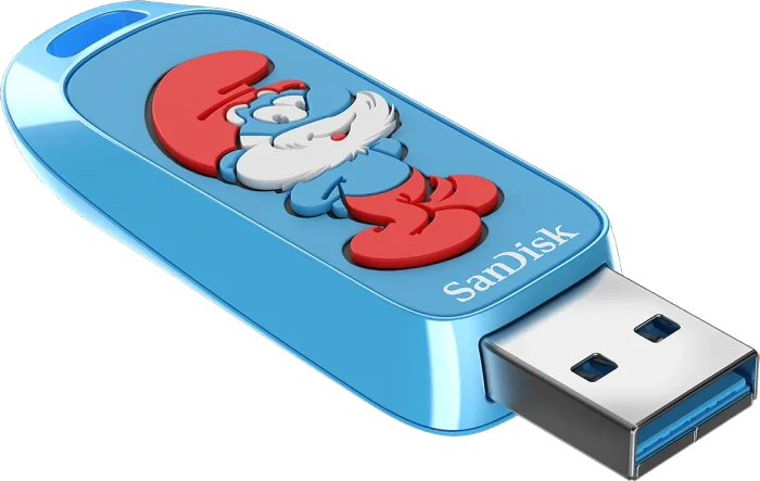 SanDisk Die Schlümpfe USB Flash Drive 128GB Papa-Schlumpf Edition, USB-A, USB 3.2 Gen 1×1