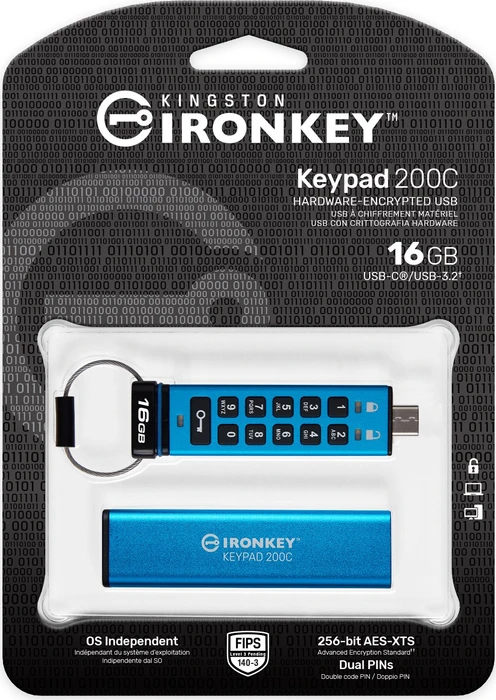 Kingston IronKey Keypad 200C 16GB, USB-C, USB 3.2 Gen 1×1