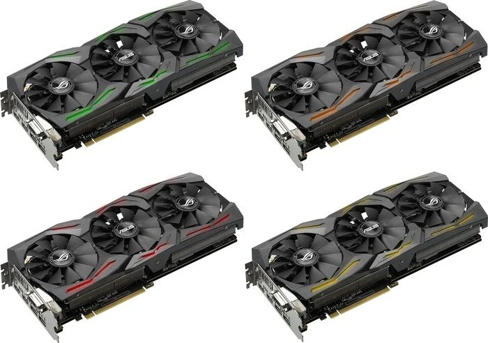 ASUS ROG Strix GeForce GTX 1080 OC 11Gbps, ROG-STRIX-GTX1080-O8G-11GBPS, 8GB GDDR5X, DVI, 2x HDMI, 2x DP