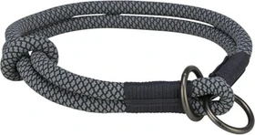 Trixie Soft Rope Zug-Stopp-Halsband, S-M, Schwarz/Grau