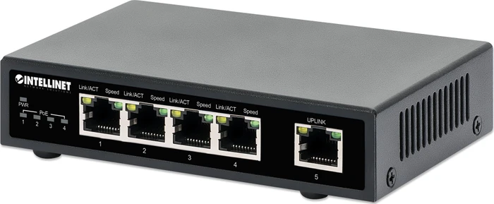 Intellinet Desktop Gigabit Switch, 5x RJ-45, 62W PoE+