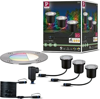 Paulmann Plug & Shine Basisset 3.6W RGBW+ Bodeneinbauleuchte, 3 Stück