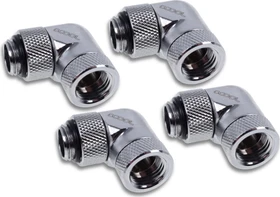 Alphacool Eiszapfen 90° L-Winkeladapter G1/4" AG auf G1/4" IG, verchromt, 4er-Pack
