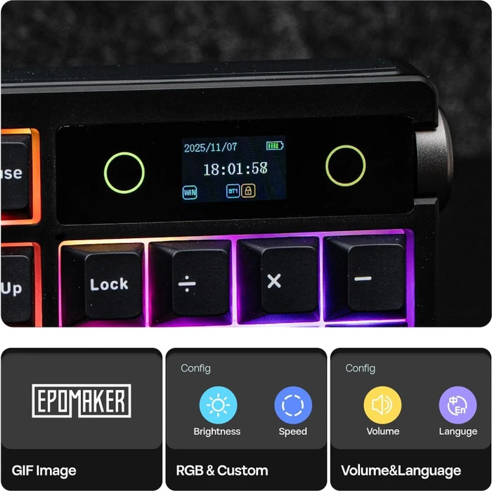 Epomaker TH108 Pro Wireless, Black, LEDs RGB, hot-swap, Epomaker Creamy Jade, USB/Bluetooth, US