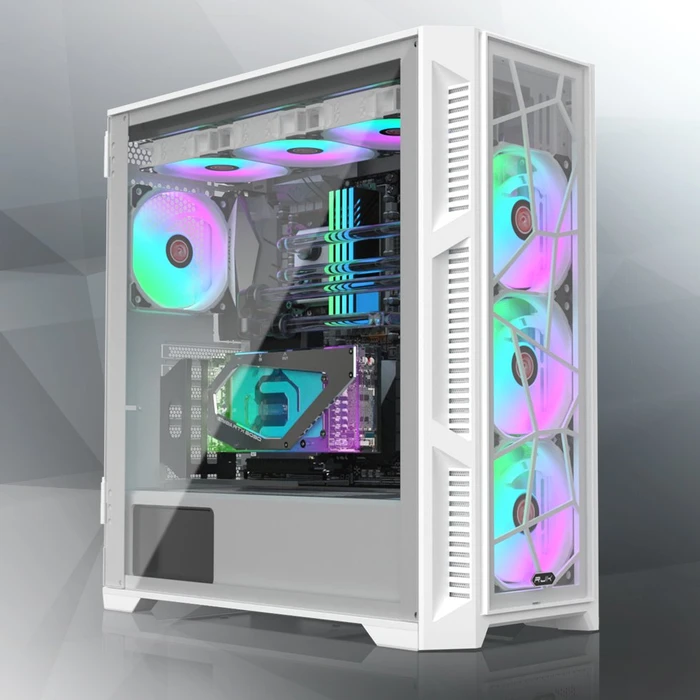 Raijintek Ponos Ultra White TG4, weiß, Glasfenster