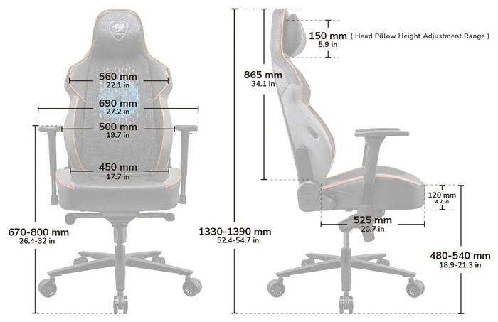 Cougar NxSys Aero Gamingstuhl, schwarz/orange