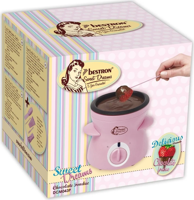 Bestron Sweet Dreams DCM043P Kompaktes Schokoladenfondue
