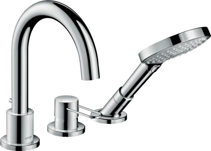 Hansgrohe Axor Uno 3-Loch Einhebel-Wannenrandmischer mit Bügelgriffen polished black chrome