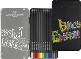 Faber-Castell Black Edition Buntstift sortiert, Metalletui, 12er-Set