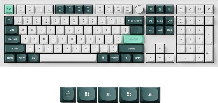Keychron Q1 HE, Shell White, 100%, PBT, LEDs RGB, Gateron 2.0 Magnetic Nebula, USB/Bluetooth, US
