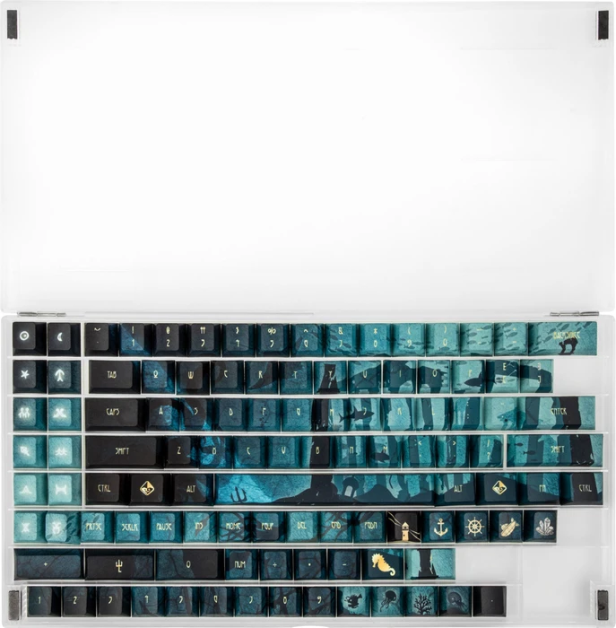 Traitors ATLANTIS, Kunststoff (PBT), schwarz/blau/gelb/weiß, 108 Tasten, ANSI-US