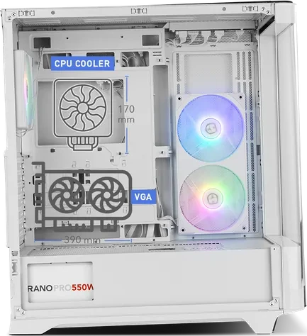 Nox Xtreme Hummer Ether White, Glasfenster