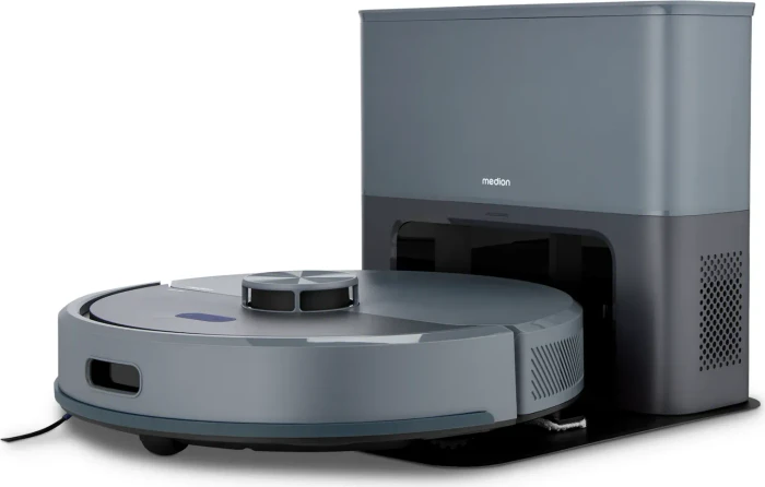 Medion MD 100051 X23 SW+ Saug-/Wischroboter grau inkl. Absaugstation