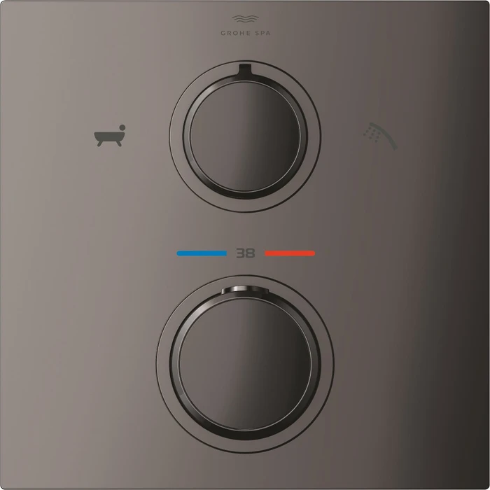 Grohe Allure Thermostat-Wannenbatterie mit integrierter 2-Wege-Umstellung hard graphite