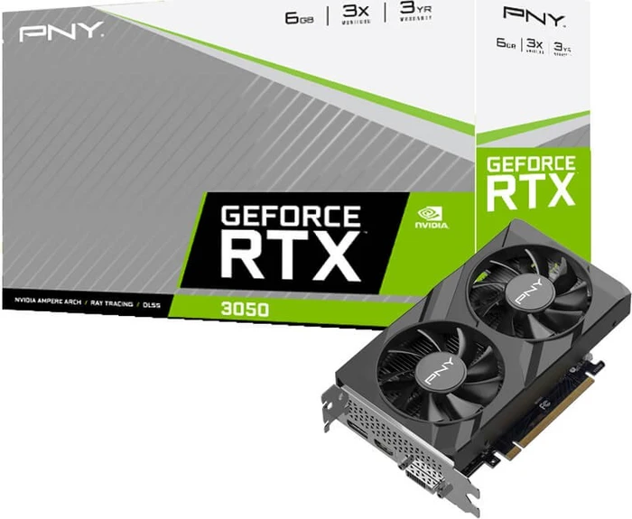 PNY GeForce RTX 3050 Verto Dual Fan, 6GB GDDR6, DVI, HDMI, DP