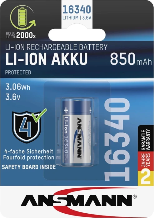 Ansmann RCR123A Li-Ion 16340 850mAh