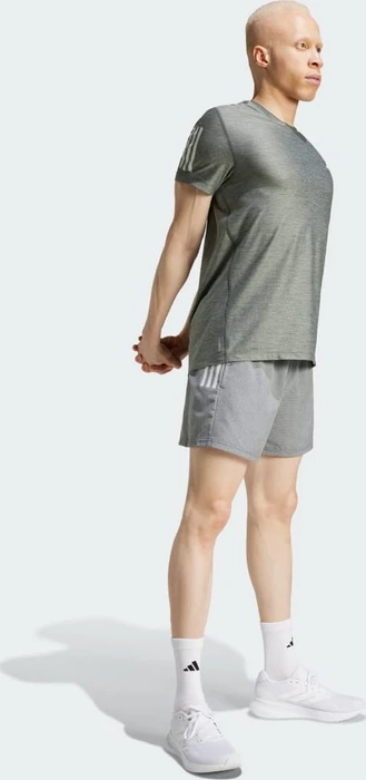 adidas Own the Run Laufshirt kurzarm grey six/white melange (Herren)