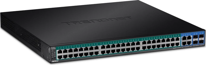 TRENDnet TPE Rackmount Gigabit Smart Switch, 48x RJ-45, 4x RJ-45/SFP, 740W PoE+