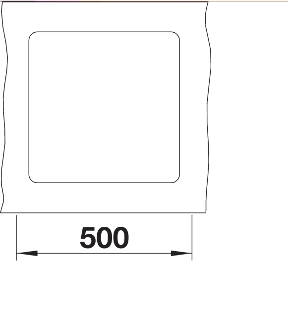 Blanco Subline 400-F InFino Becken mittig softweiß