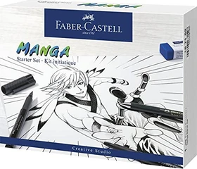 Faber-Castell PITT artist Pen Starter Set Manga sortiert, 8-teilig