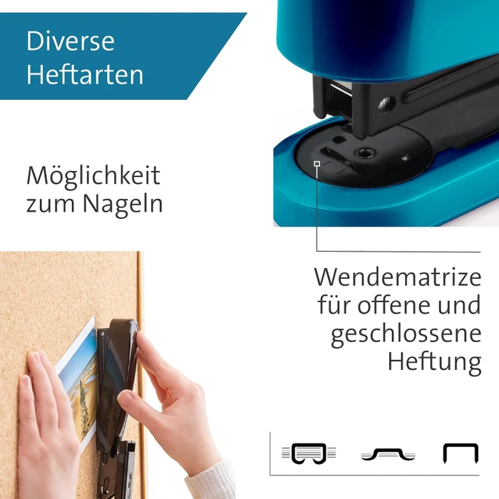 Novus B 2 Color ID 2.0 Hefter, Bright Petrol