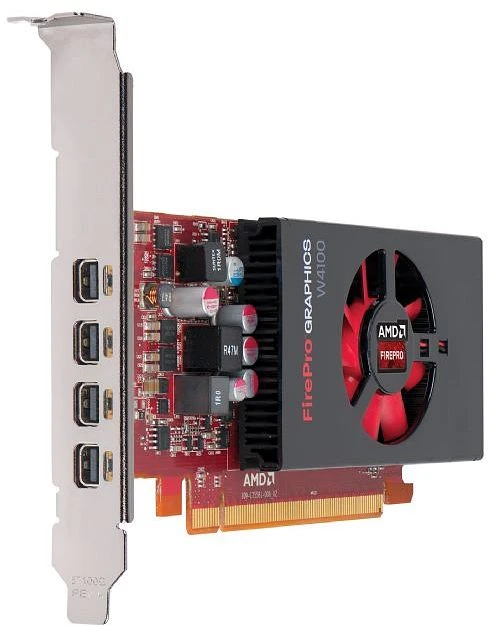 AMD FirePro W4100, 2GB GDDR5, 4x mDP
