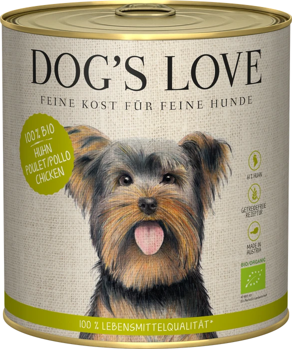 PetCo Dog's Love Bio Huhn mit Buchweizen, Sellerie und Basilikum, 800g
