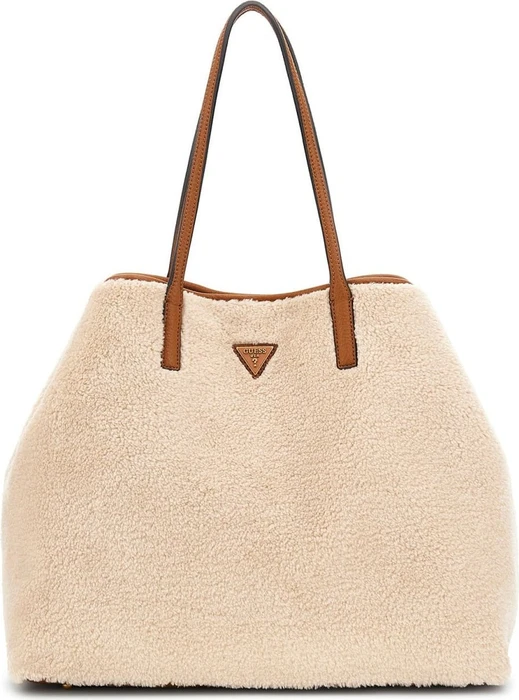 Guess Victtoria Kunstfell Shopper creme