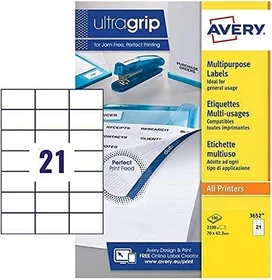 Avery-Zweckform Etiketten, 70x42.3mm, weiß, 100 Blatt (2100 Etiketten)
