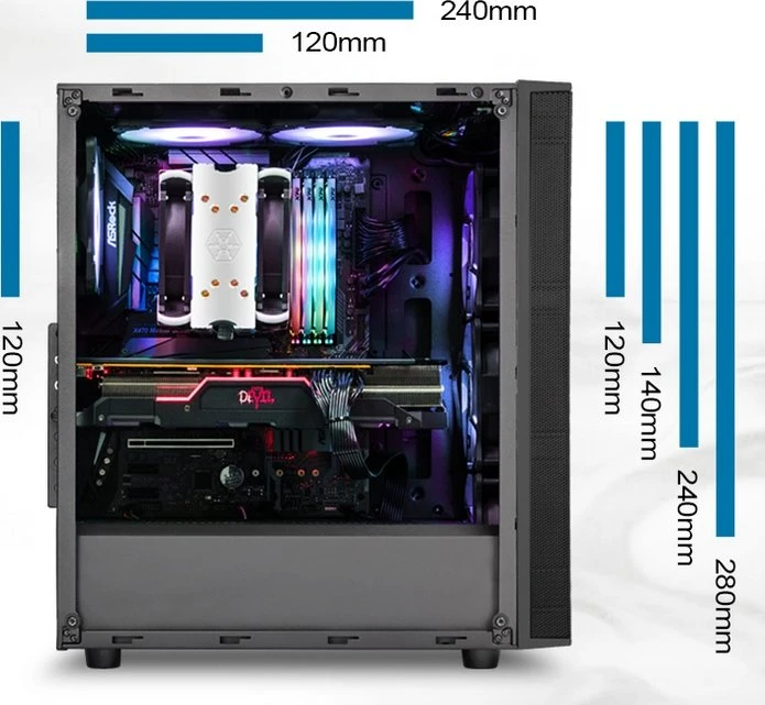 SilverStone Fara R1 Pro, schwarz, Glasfenster