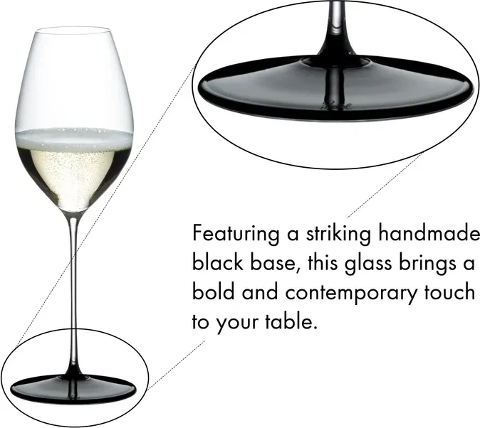 Riedel Fatto A Mano Black Tie Champagner/Sauvignon Blanc Weißweinglas