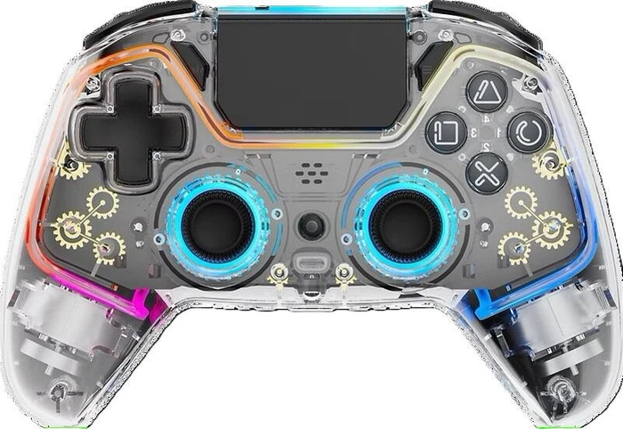 Deltaco Kabelloses PS4-Pad GAM-169-T Transparentes RGB Image