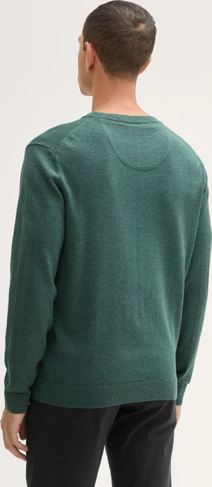 Tom Tailor Basic Baumwolle Strickpullover green dust melange (Herren)